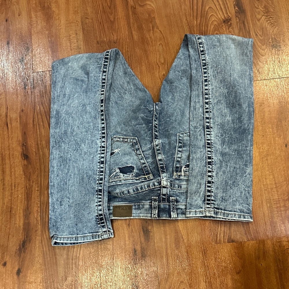 BKE Medium Blue Straight Leg Jeans - Picture 3 of 6